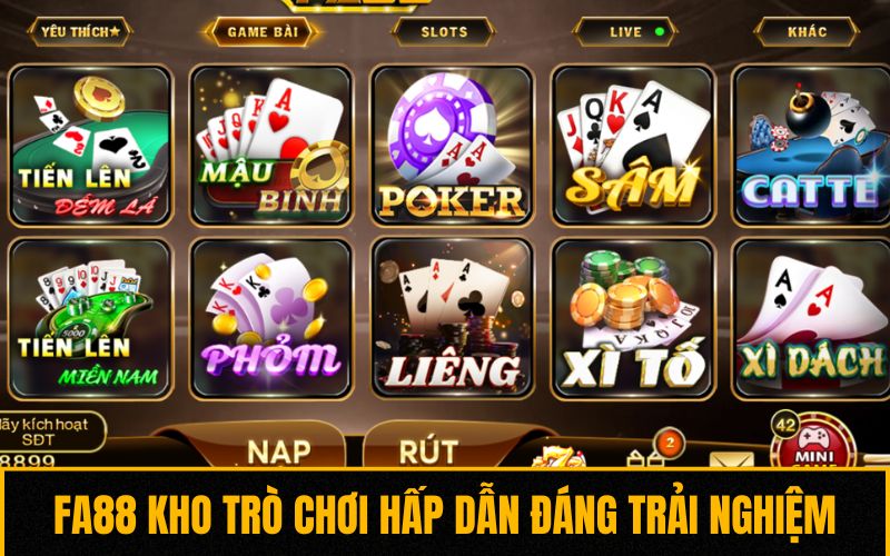 Fa88 cùng kho trò chơi hấp dẫn đáng trải nghiệm