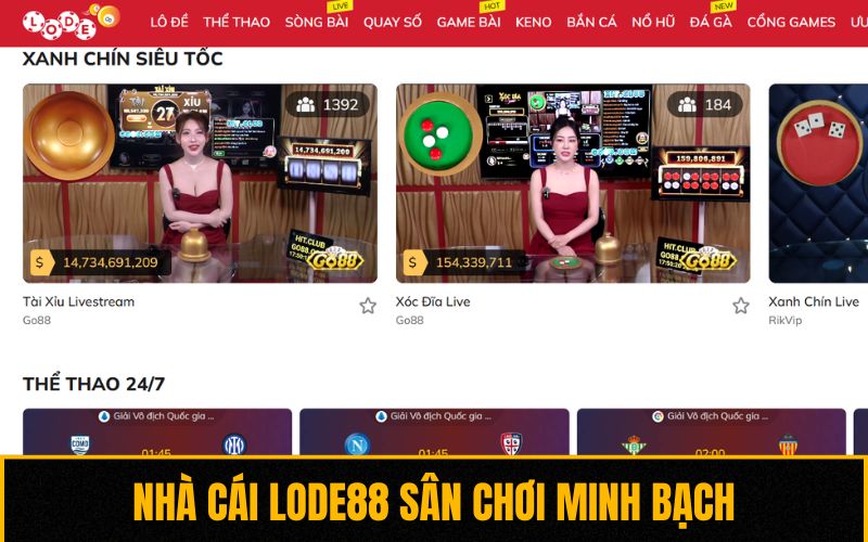 Nhà cái Lode88 sân chơi minh bạch